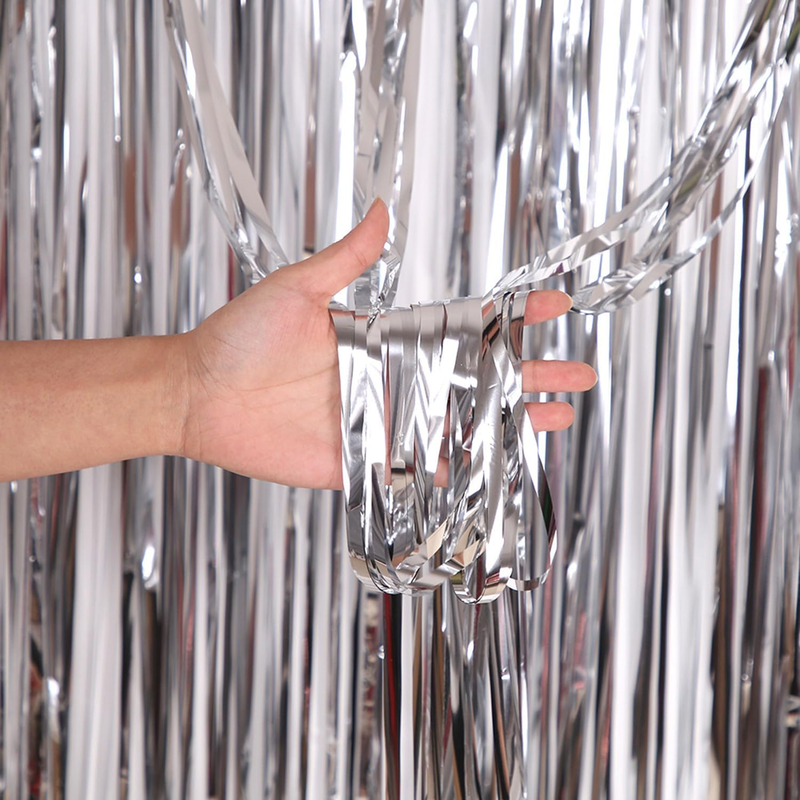 4 Pack Foil Fringe Curtains, Tinsel Streamers Birthday Party Decorations Photo B