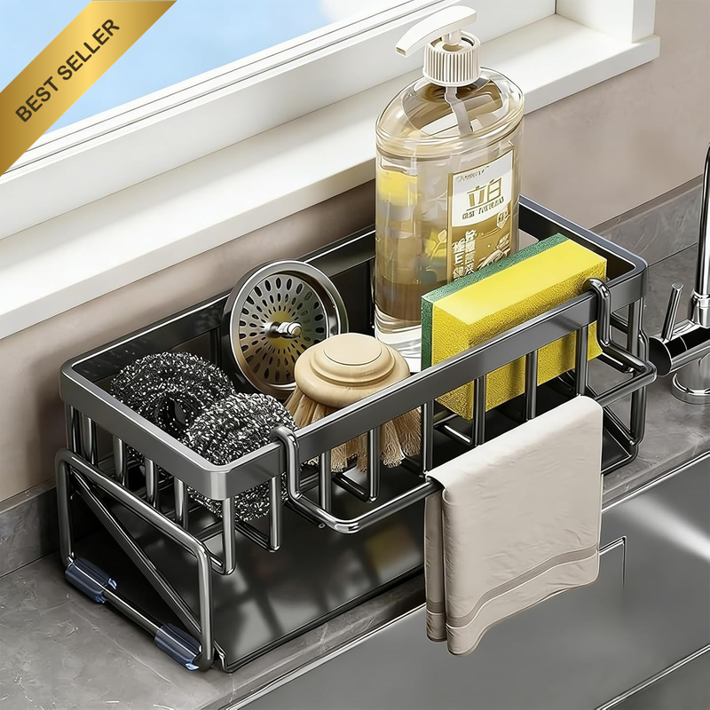Kitchen Sink Organiser, Non-Slip Design Sponge Holder for Kitchen Sink with Self