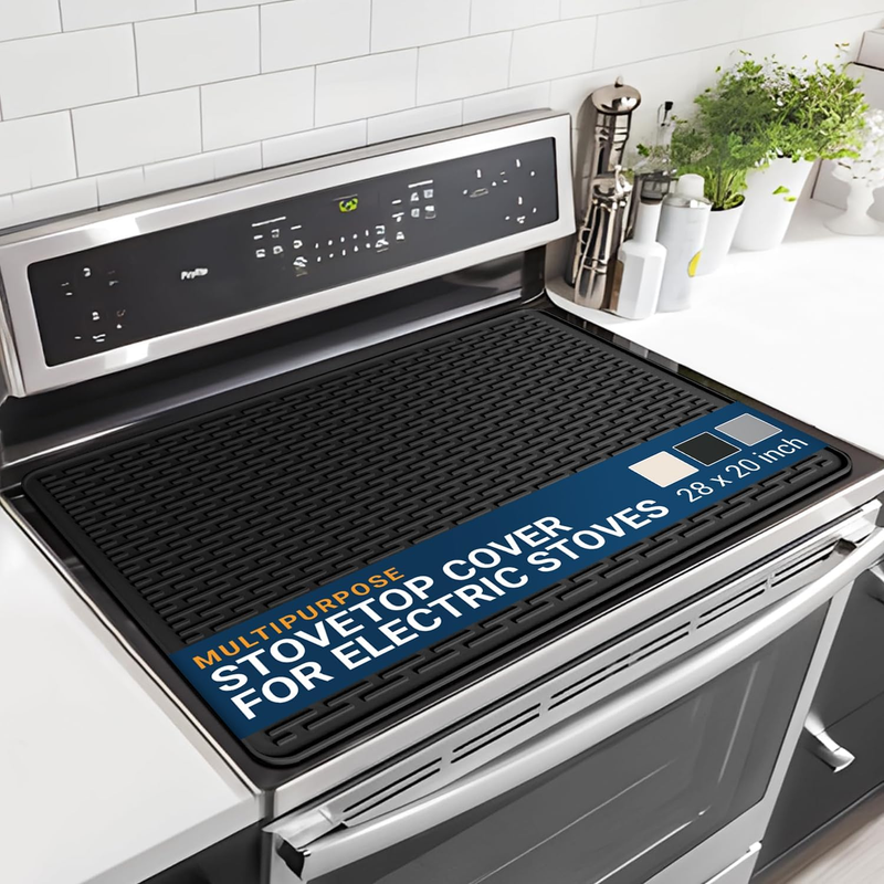 Silicone Stove Top Covers for Electric Stove (28 x 20 Inch)-Silicone Mat for Gla
