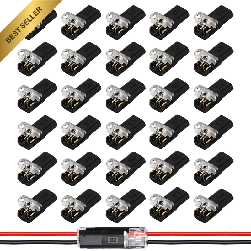 30 Pcs 12V Waterproof Wire Connectors, 2 Pin Quick Connect Electrical Connector,