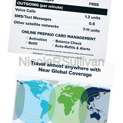 BlueCosmo IsatPhone 100 Unit Global Satellite Phone Prepaid Service SIM Card ...