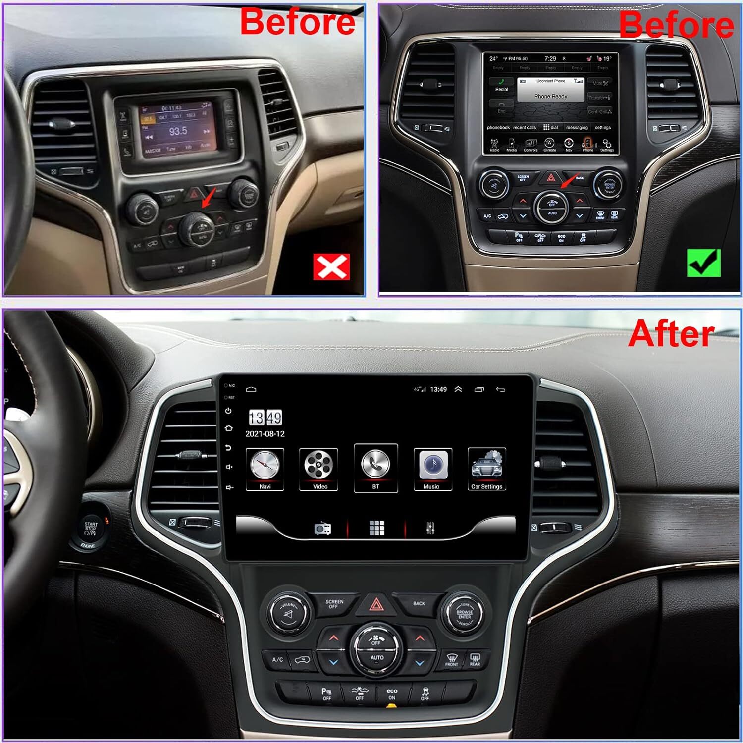 Android 13 For Jeep Grand Cherokee 2014-2022 Stereo Radio