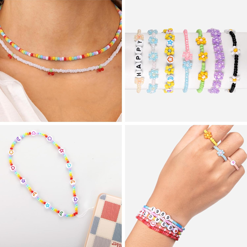 12000pcs 40 Colors 3mm Seed Beads, 780pcs A-Z Letter Bead and 180pcs 0-9 Number