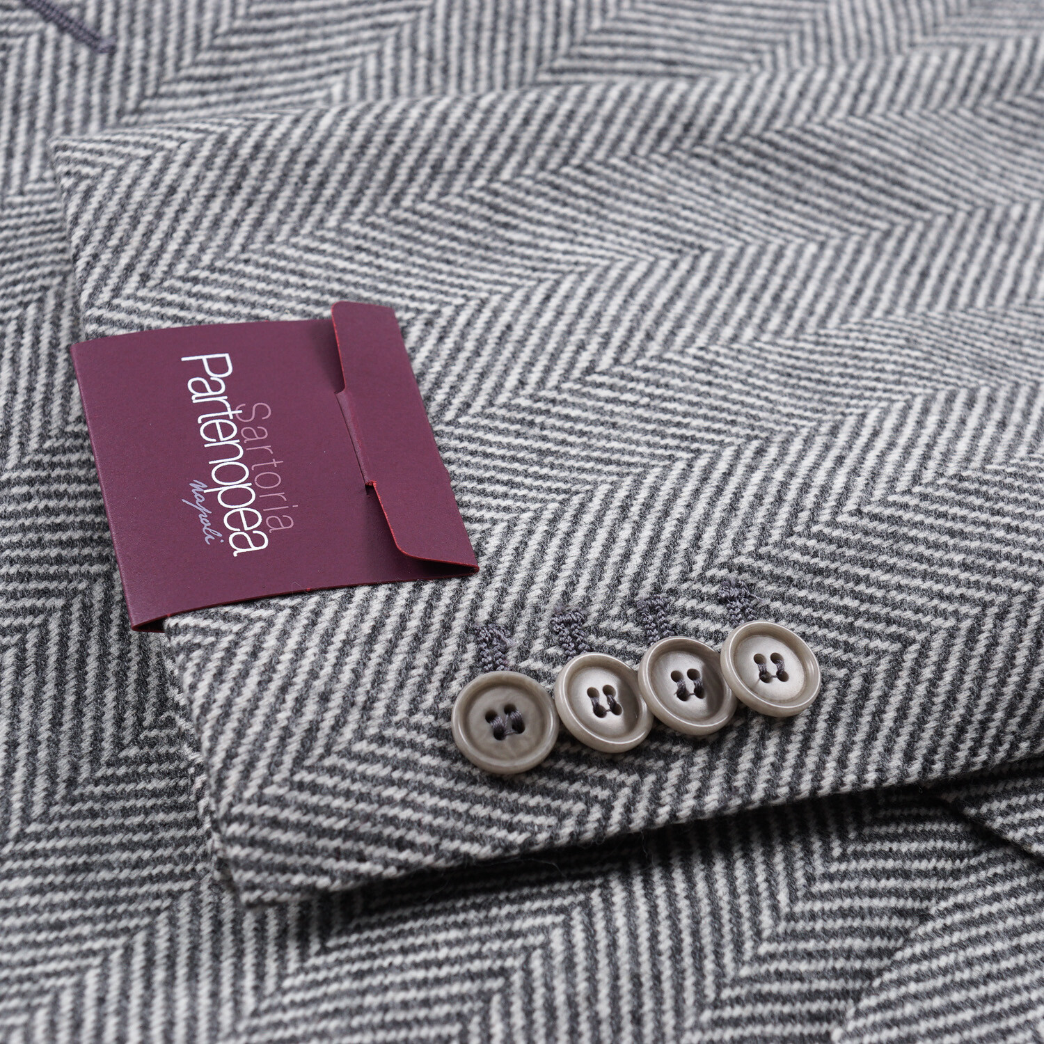 Pre-owned Sartoria Partenopea Slim-fit Gray Soft Herringbone Wool Sport Coat 40r (eu 50)