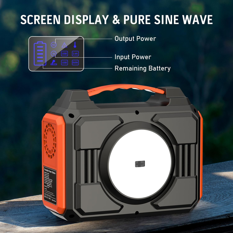 Portable Power Station 300W, Solar Generator Backup Battery Pack 220Wh/60000Mah,