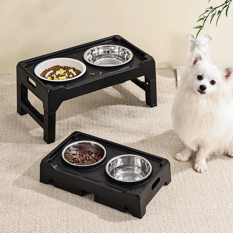 Bol Surélevé Pour Chien, Mangeoire Sans Slip, Hauteur Réglable, Bol En Acier Ino