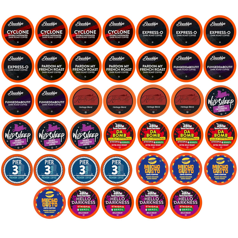 Bold & Dark Roast Coffee Pods, Compatible with 2.0 Keurig K-Cup Brewers, Assorte