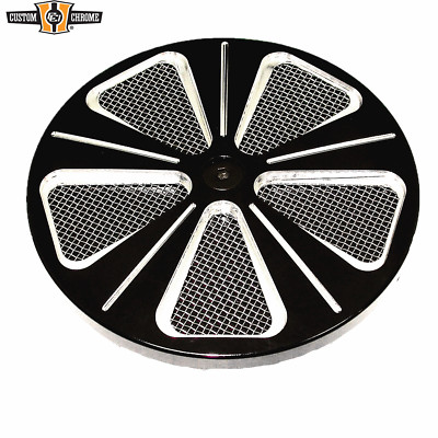 Black High Performance Motorcycle Smooth Air Filter Kit Cross Cover 5-Spade