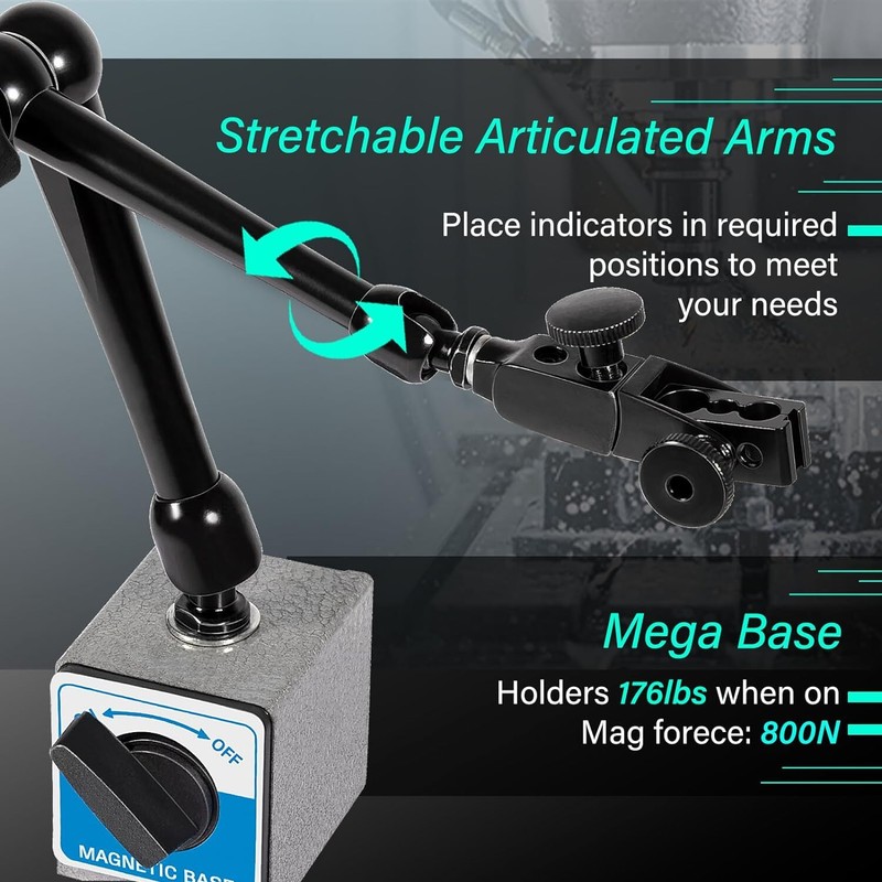 for Noga DG61003 Regular Duty Dial Gage Holder Mag Base w/Metal Fine Adjustment