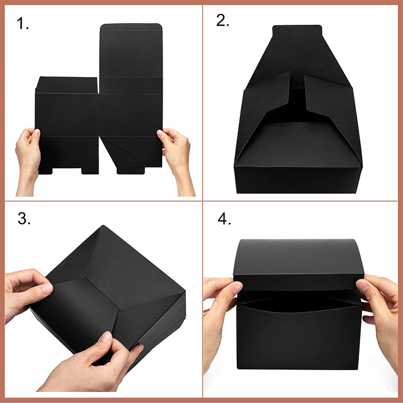 Black Gift Boxes with Lids 6X6X4 Inches 10 Pack Groomsmen Proposal Boxes Cardboa