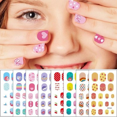 Nail Stickers For Girls, 8 Sheets Self Adhesive Nail Stickers In Different Size