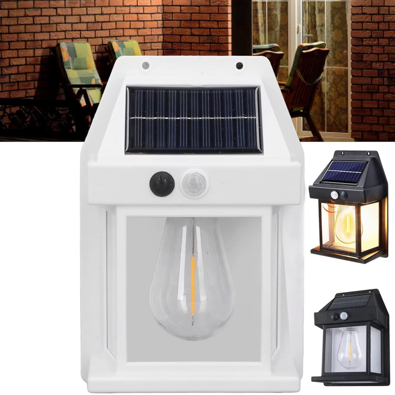 Solar Wall Street Lamp Waterproof Warm Light With Sensor Solar Powered Led Outdo
