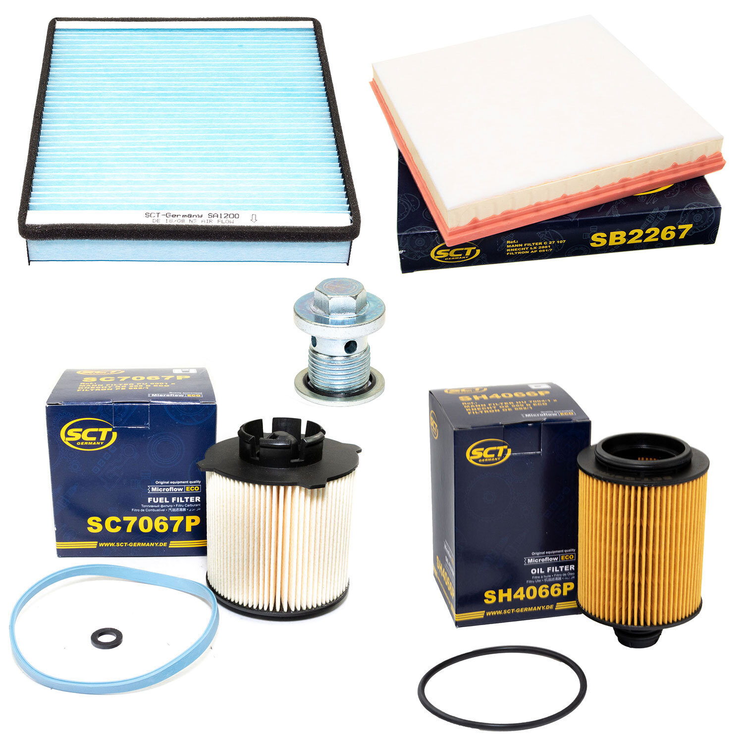 Filter Set Kraftstoff-ÖL-Luft-Innenraum + Schraube für Opel Astra J Zafira 2.0