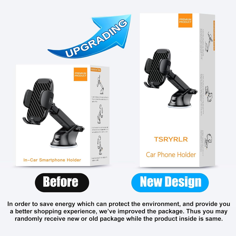 Universal Phone Holder for Car, 3 in 1 Suction Cup Car Phone Mount for Windshiel
