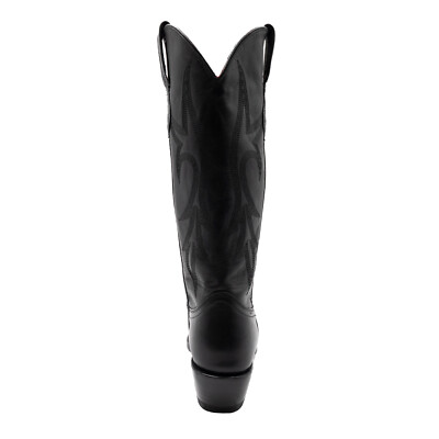 Pre-owned Ferrini Womens Scarlett V-toe Black Leather Cowboy Boots