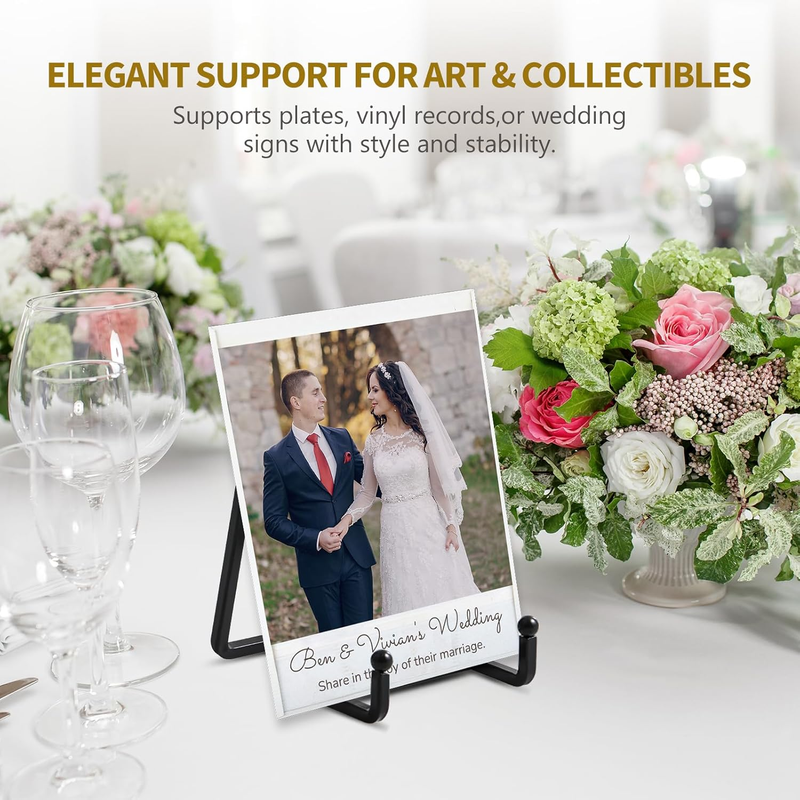 Plate Holder Easel Display Stand - 4.5 inch Metal Plate Stands for Display - Tab