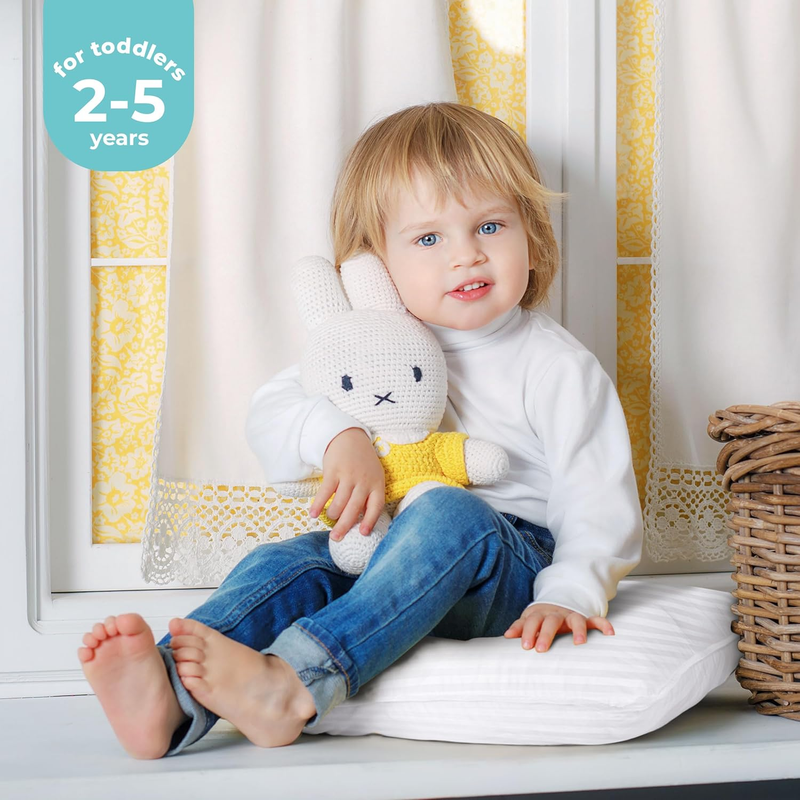 Toddler Pillow (White, 2 Pack), 13x18 Toddler Pillows for Sleeping, Soft and Bre