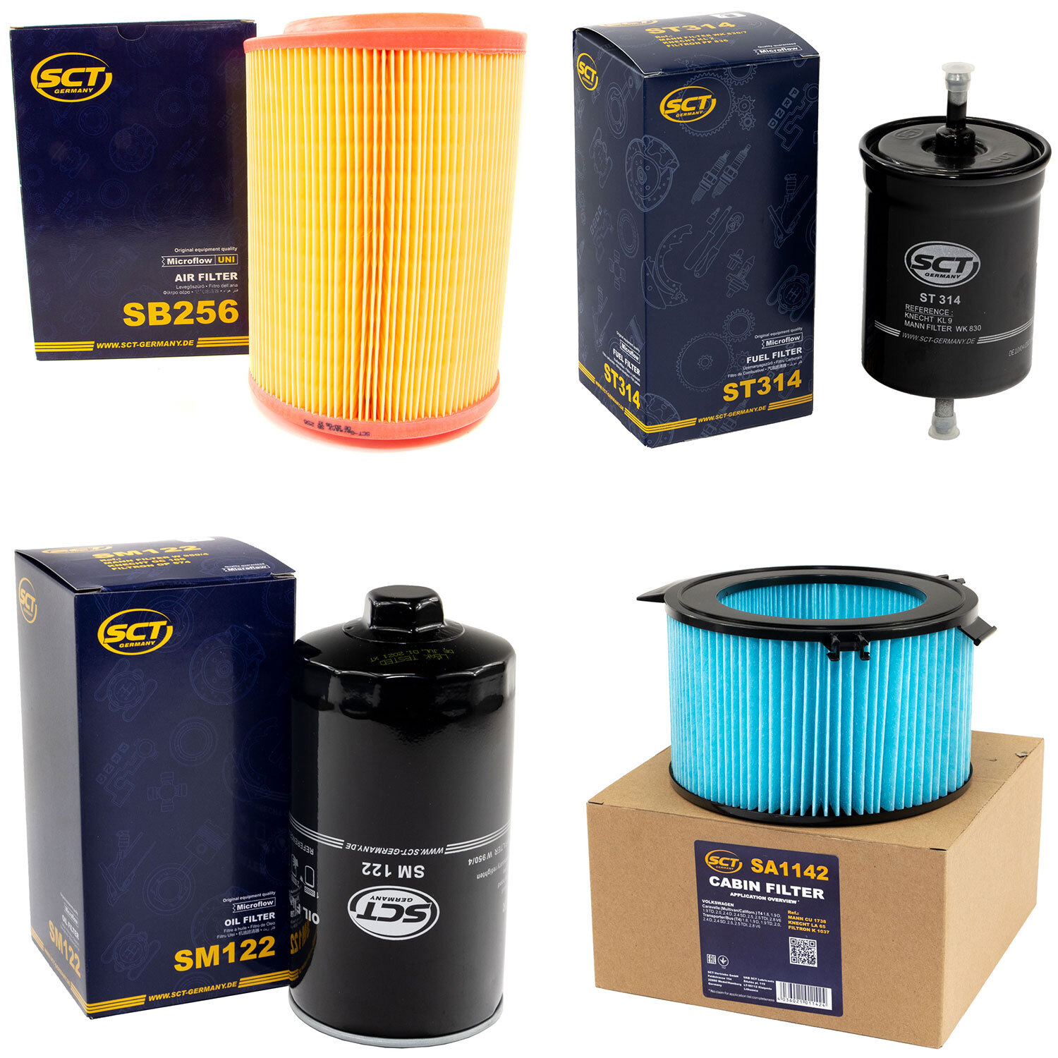 Filter Set SCT Kraftstoff- ÖL- Luft- Innenraum- für VW Transporter Bus IV 2.5