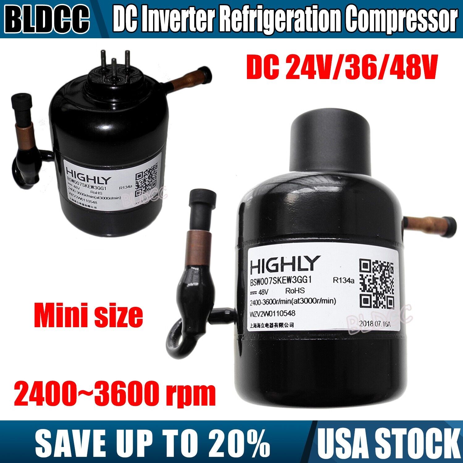 Micro DC 24V/36V/48V R134a Refrigeration Air Compressor Micro DC 24V/36V/48V R134a Refrigeration Air Compressor