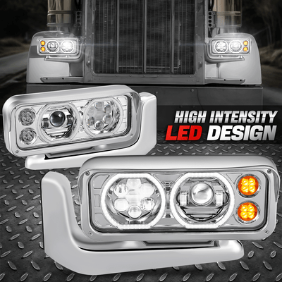 [Полностью светодиодный DRL-указатель поворота] Для проекторных фар Peterbilt 81-21 359 379 389