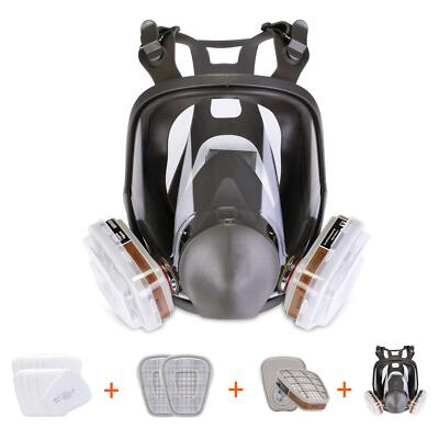 Full Face Gas Respirator Mask Reusable Anti-fog with Filters Painting Spraying