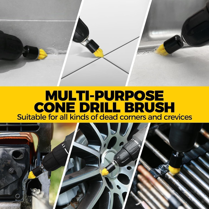 15Piece Drill Brush Attachments Set, Power Scrubber Brush with Extend Long Attac