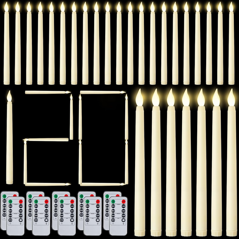 Flameless Taper Candles with Remote and Timer 11