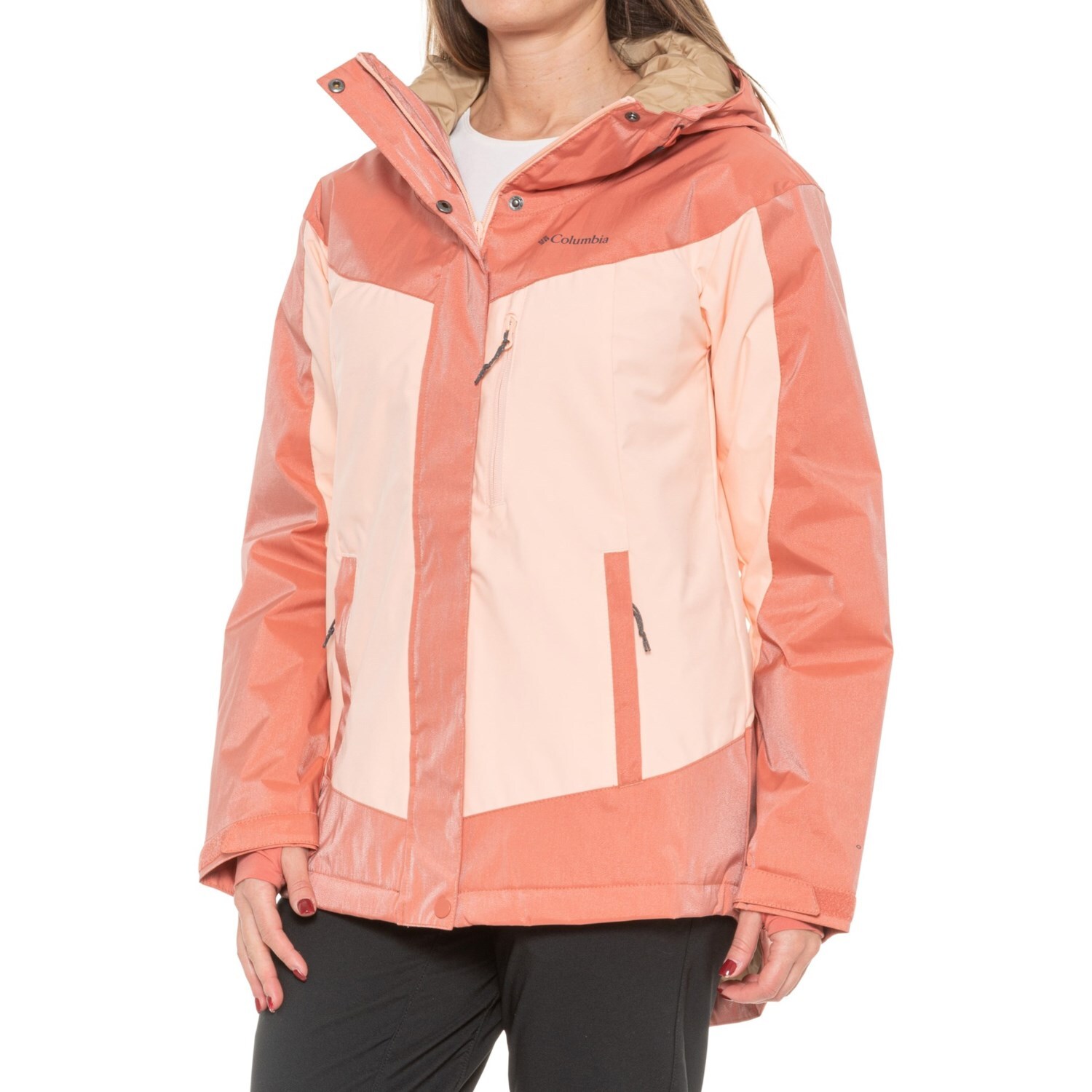 

Водонепроницаемая куртка Columbia Sportswear Point Park Omni-Heat, женские размеры, новинка, Dark coral sheen;pe