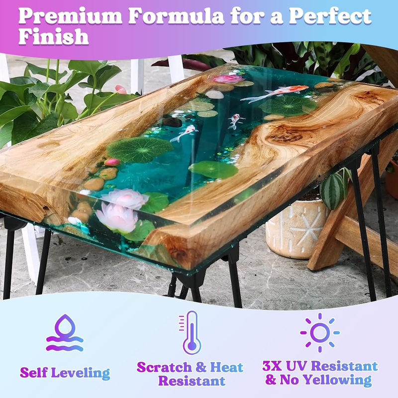 Casting Epoxy Resin Kit, 1L(34oz) Crystal Clear & Bubble Free Epoxy Resin and Ha
