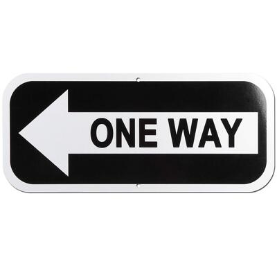 One Way Sign With Right or Left Arrow 14 x 6 inch 40 Mil Aluminum For Indoor ...