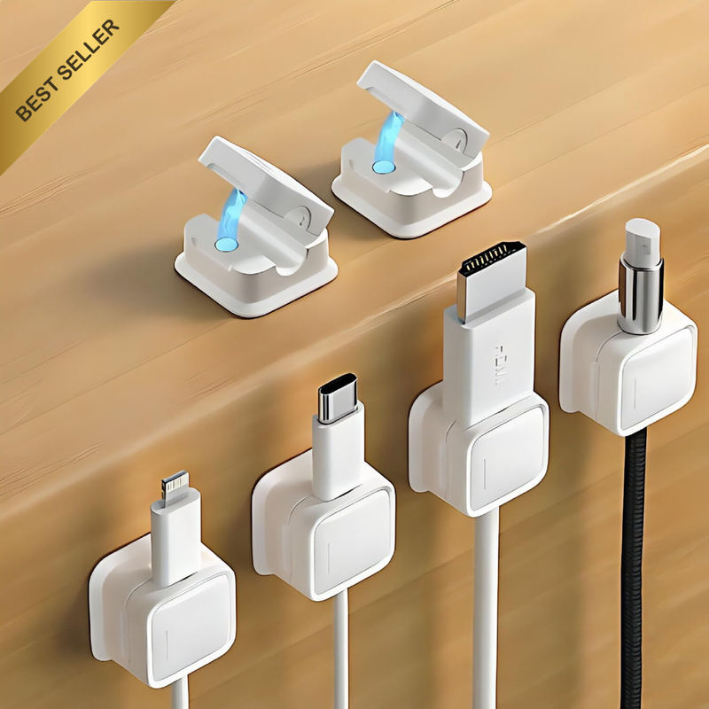6Pack Cord Organizer, [Upgrade Rotatable] Spring Cable Clips - [1S Lock] Cord Ho