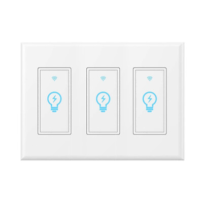 3 Gang Smart Light Switch WIFI Wall Works With Alexa Google Home Smart life App