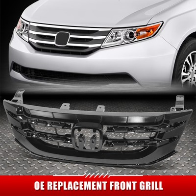 Для 14-17 Honda Odyssey EX EX-L LX Окрашена в черный цвет передняя решетка радиатора с эмблемой