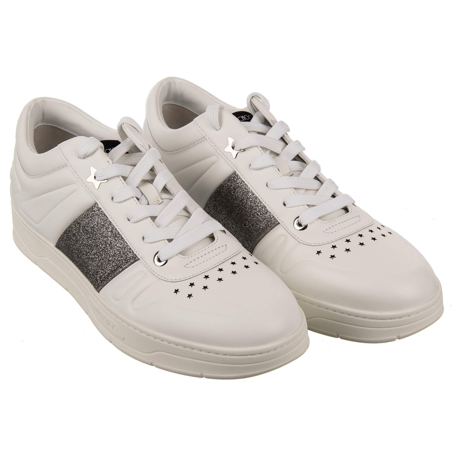 

Низкие кроссовки Jimmy Choo с логотипом Hawaiian Star Glitter White Silver 12359, Белый