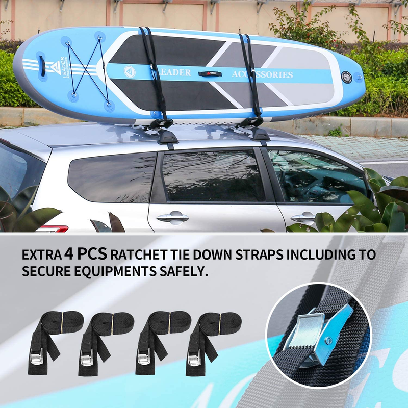 Leader Accessories Folding Kayak Rack 4 Pcs/Set J Bar Car Roof Rack for Canoe Su