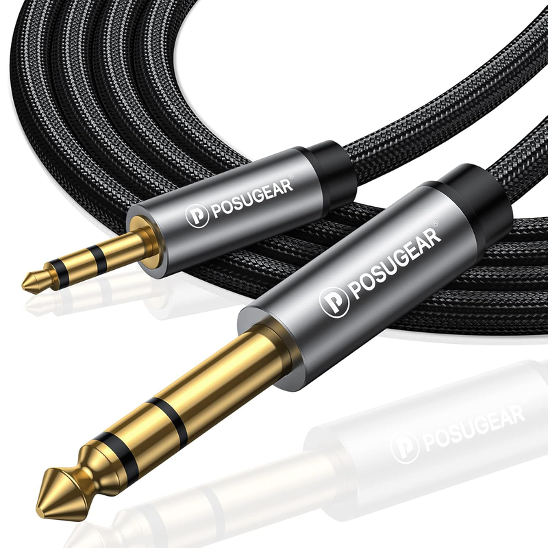 POSUGEAR 3.5Mm to 6.35Mm Cable 1M, 3.5Mm (1/8 Inch) Male TRS to 6.35Mm 1/4 Inch