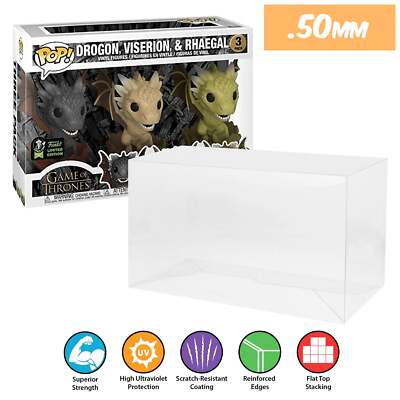 0.50mm POP PROTECTOR for 3 Pack Game of Thrones Dragons Hatching Funko Pop