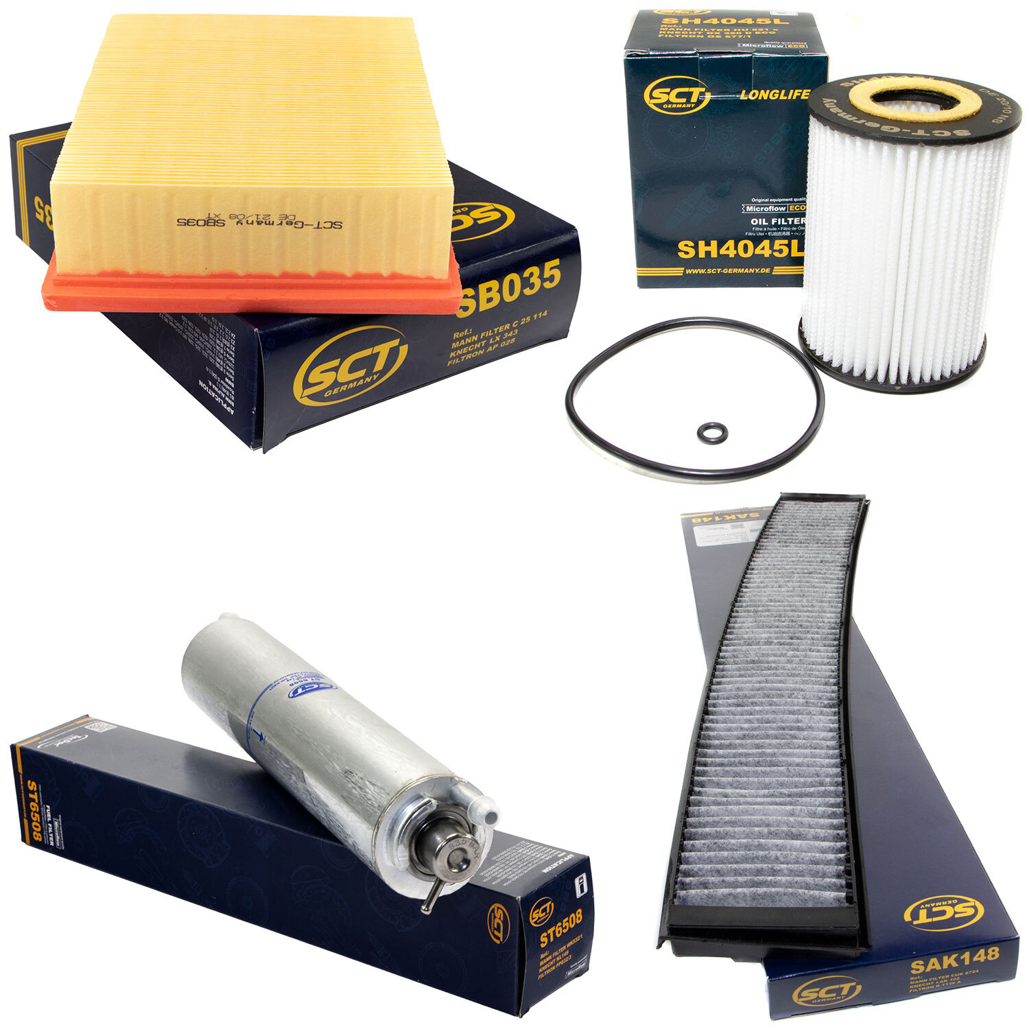 Kit de filtres SCT carburant, huile, air, intérieur pour BMW Série 3 330xi 325Ci 330i E46