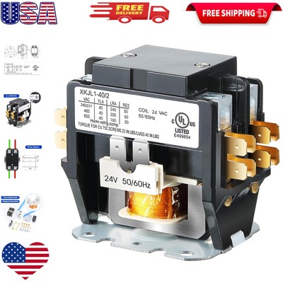 24V 40 Amp Carrier HVAC Motor, 2 Pole Replacement Relay for Reliable Performance