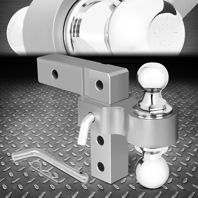 АЛЮМИНИЕВЫЙ СДВОЕННЫЙ ШАРОВОЙ 6-КАПЕЛЬНЫЙ РЕГУЛИРУЕМЫЙ БУКСИР ПРИЦЕПА/ ТЯГОВО-СЦЕПНОЕ УСТРОЙСТВО ДЛЯ 2 ПРИЕМНИКОВ