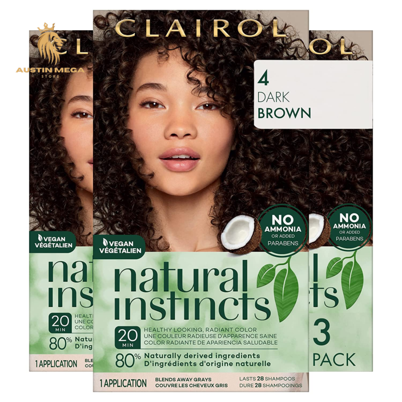Clairol Natural Instincts Demi-Permanent Hair Dye, 4 Dark Br