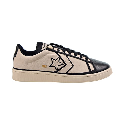 Мужские туфли Converse x Joshua Vides Pro Leather OX Natural цвета слоновой кости, черный A00713C