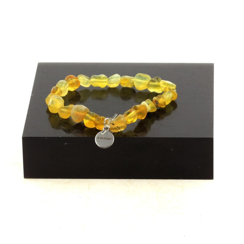 Bracelet Perles Opale Jaune D'Australie. Fabriqué En France. Taille Personnalis