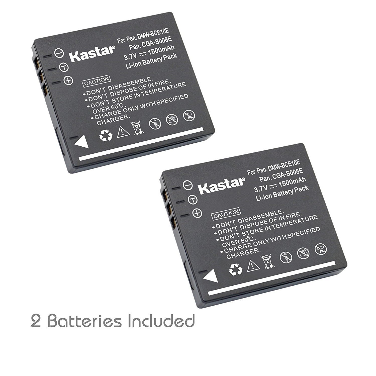 Panasonic - moe 2x Kastar Battery for Panasonic Lumix CGA-S008 DMC-FX55 DMC