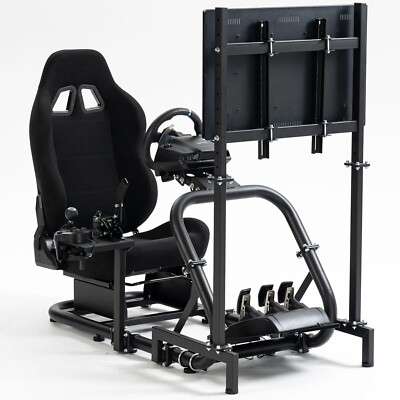 Hottoby G923 Racing Sim Cockpit with TV Stand Fit Logitech Fanatec Thrustmaster