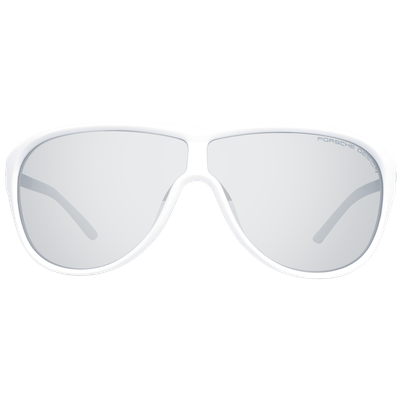 Pre-owned Porsche Design Sunglasses P8598 D 69 Men White/silver Mirrored Pilot-aviator In Silver, Grey