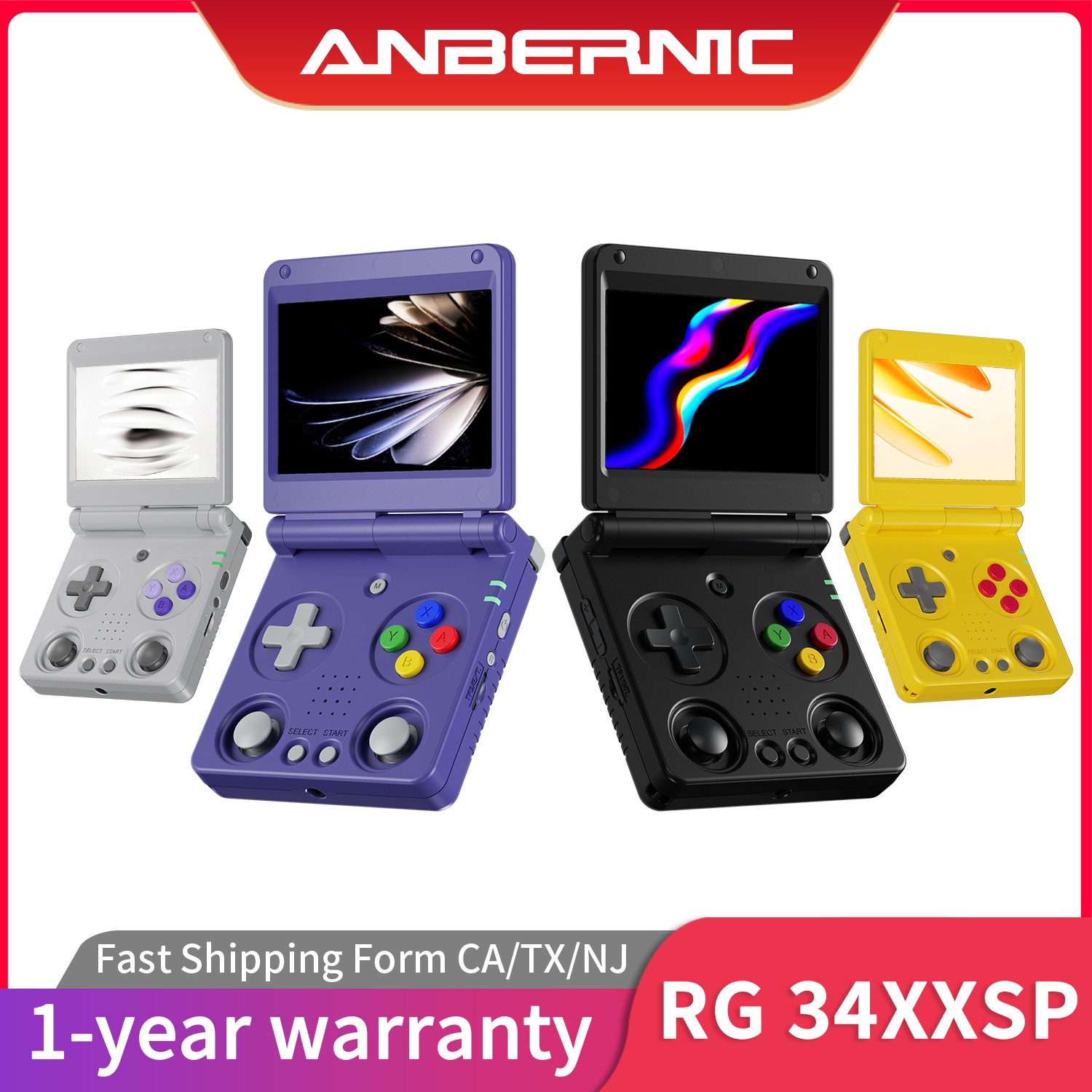 ANBERNIC RG 34XXSP Handheld Game Console H700 3300mAH Game