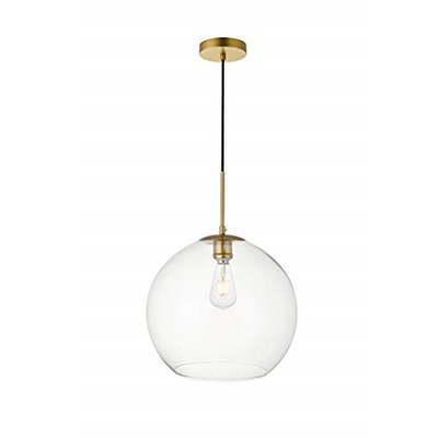 Living District Baxter 1 Light Brass Pendant With Clear Glass