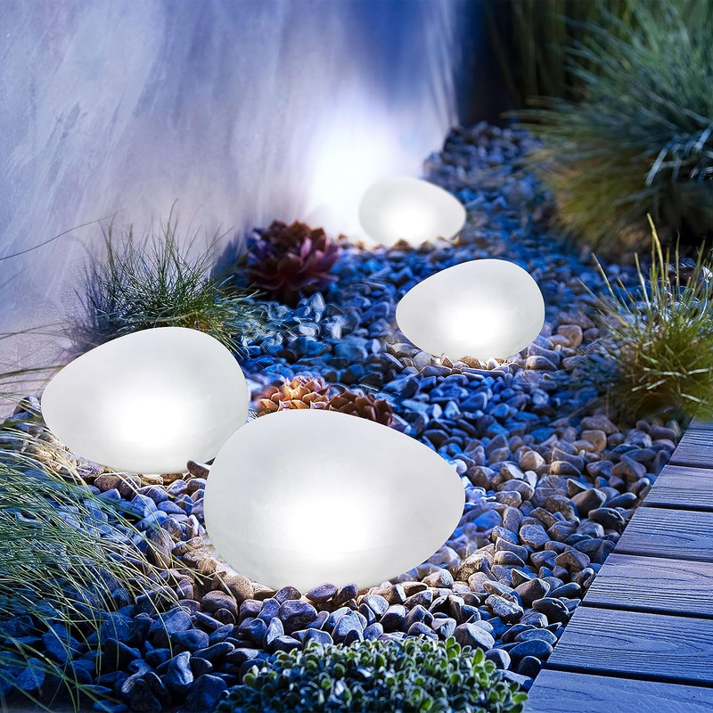 Outdoor  Frosted Glass Pebble Shape Decorative Lights