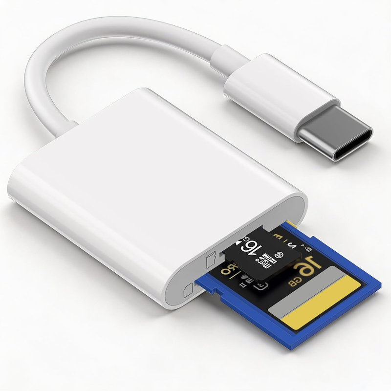 SD Card Reader for Iphone USB C Memory Cards Reader OTG Adapter Dual Slot for Mi
